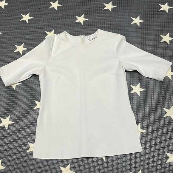 Thick cream half sleeve blouse - Picture 1 of 3